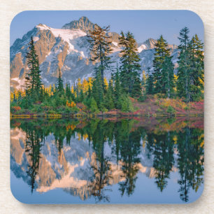 Mount Shuksan weerspiegeld in Reflection Lake Bier Onderzetter