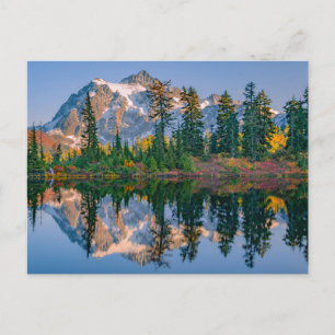 Mount Shuksan weerspiegeld in Reflection Lake Briefkaart