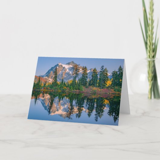 Mount Shuksan weerspiegeld in Reflection Lake Kaart (Voorkant)