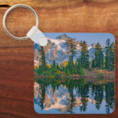 Mount Shuksan weerspiegeld in Reflection Lake Sleutelhanger (Voorkant)