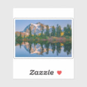 Mount Shuksan weerspiegeld in Reflection Lake Sticker (Vel)