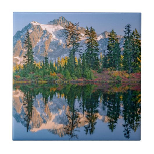 Mount Shuksan weerspiegeld in Reflection Lake Tegeltje (Voorkant)