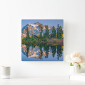 Mount Shuksan weerspiegeld in Reflection Lake Vierkante Klok (Huis)