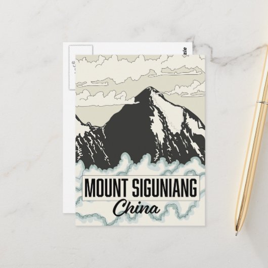 Mount Siguniang China Briefkaart (Voorkant / Achterkant in situ)