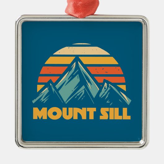 Mount Sill California Retro Turquoise Metalen Ornament (Voorkant)
