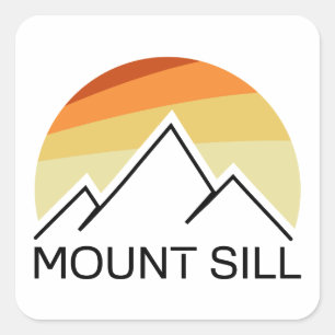 Mount Sill California Retro Vierkante Sticker