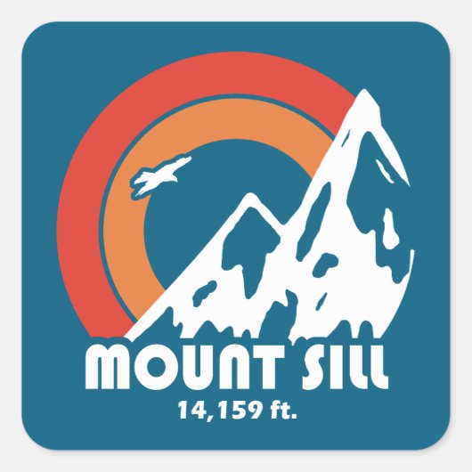 Mount Sill California Sun Eagle Vierkante Sticker (Voorkant)