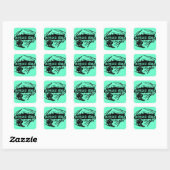 Mount Sima Canada blauwgroen ski-stickers Vierkante Sticker (Vel)