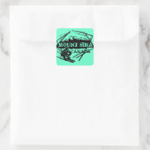 Mount Sima Canada blauwgroen ski-stickers Vierkante Sticker (Tas)