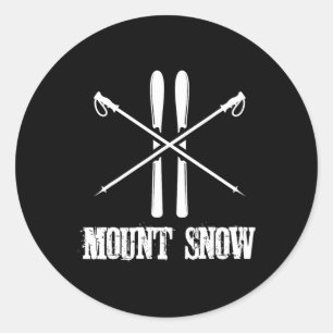 Mount Snow Skilift Skiër Ski Stokken Nordic Afdali Ronde Sticker
