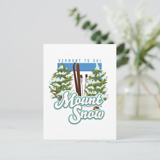 Mount Snow Vermont Ski logo. Briefkaart (Staand voorkant)