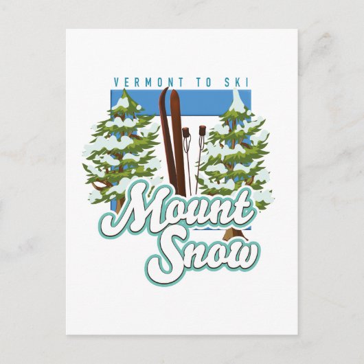 Mount Snow Vermont Ski logo. Briefkaart (Voorkant)