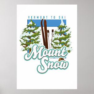 Mount Snow Vermont Ski logo. Poster
