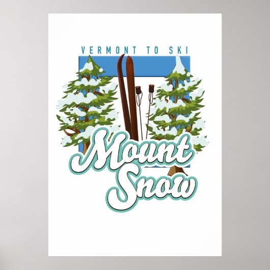 Mount Snow Vermont Ski logo. Poster (Voorkant)