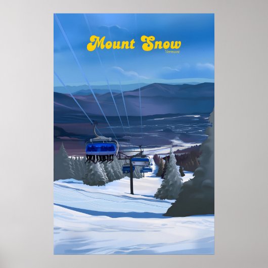 Mount Snow Vermont Skigebied Reisposter Poster (Voorkant)