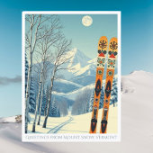 Mount Snow Vermont skivakantie retro Briefkaart