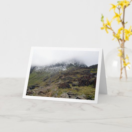 Mount Snowdon-landschap, Snowdonia, Wales, Verenig Kaart (Gele Bloem)