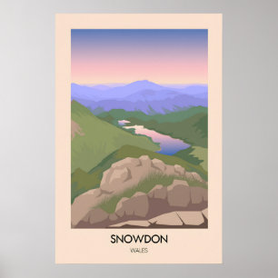 Mount Snowdon Moderne Reisposter Poster