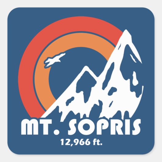 Mount Sopris Sun Eagle Vierkante Sticker (Voorkant)