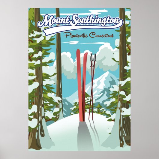 mount southington plantsville, connecticut ski poster (Voorkant)