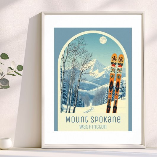 Mount Spokane Washington  ski resort  Poster