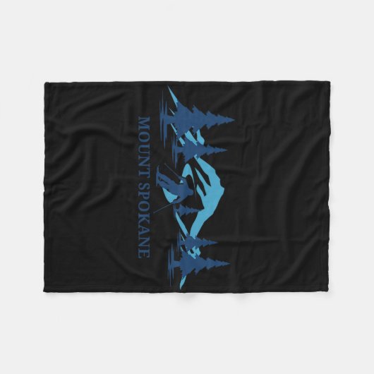 Mount Spokane Washington Ski Resort Skiing Skier  Fleece Deken (Voorkant (Horizontaal))