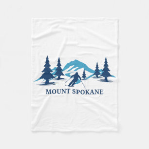 Mount Spokane Washington Skigebied Skiën Skiloper Fleece Deken