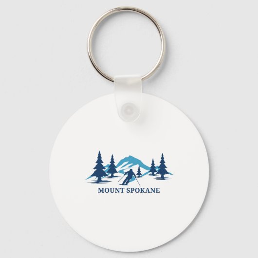 Mount Spokane Washington Skigebied Skiën Skiloper Sleutelhanger (Voorkant)