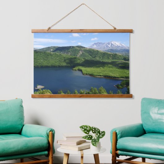 Mount St Helens Coldwater Lake Scenic Landscape Hangend Wandkleed (Woonkamer)