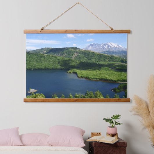 Mount St Helens Coldwater Lake Scenic Landscape Hangend Wandkleed (Slaapkamer)