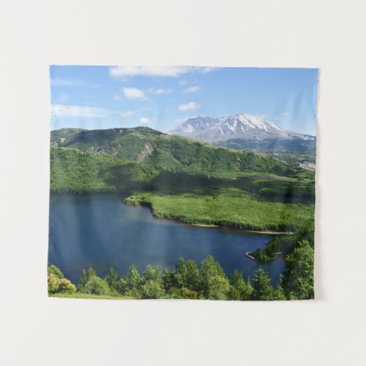 Mount St Helens Coldwater Lake Scenic Landscape Wandkleed (Voorkant (horizontaal))