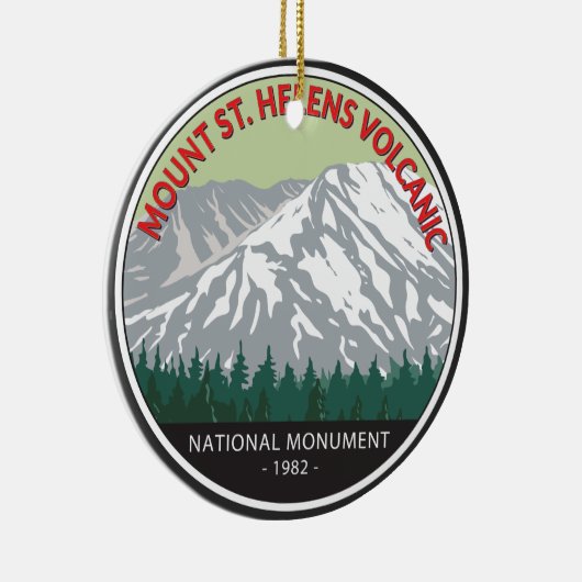 Mount St Helens National Volcanic Monument  Keramisch Ornament (Rechts)