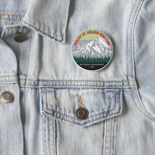 Mount St Helens National Volcanic Monument  Ronde Button 5,7 Cm (In situ)