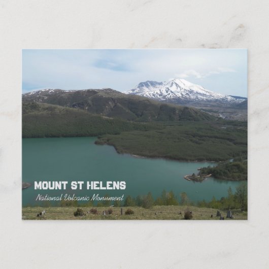 Mount St Helens Volcano en Coldwater Lake Travel Briefkaart (Voorkant)