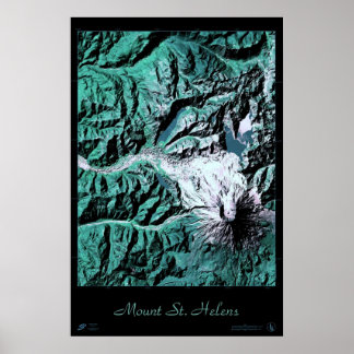Mount St. Helens Wahington satellietposter Poster