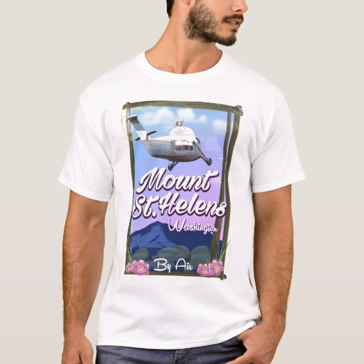 Mount St. Helens Washington Reisposter T-shirt (Voorkant)