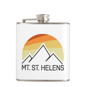 Mount St. Helens Washington Retro Heupfles