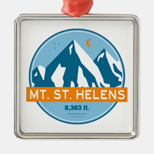 Mount St. Helens Washington sterren maan Metalen Ornament (Voorkant)
