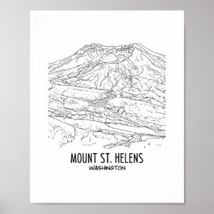 Mount St Helens Washington Vulkaan Vakantie Aanden Poster