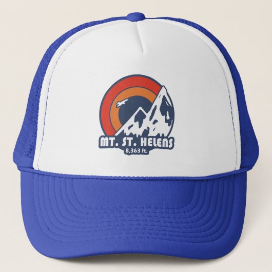 Mount St. Helens Washington Zon Arend Trucker Pet (Voorkant)