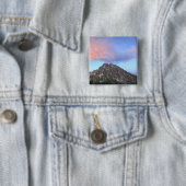 Mount Stuart, bij zonsondergang Vierkante Button 5,1 Cm (In situ)