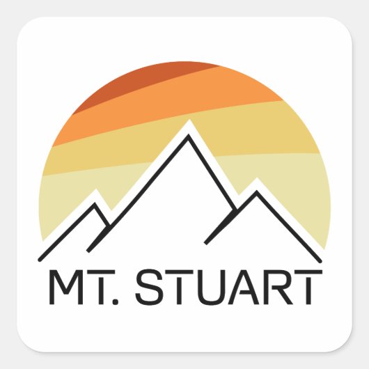Mount Stuart Washington Retro Vierkante Sticker (Voorkant)