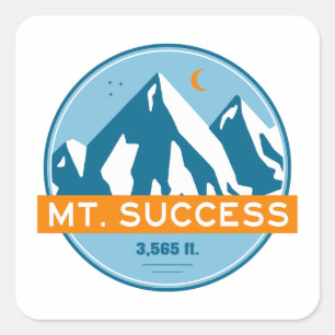 Mount Success New Hampshire Sterren Maan Vierkante Sticker