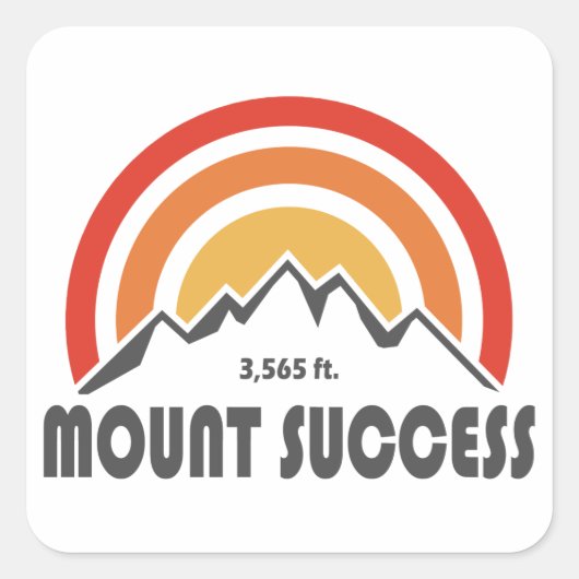 Mount Success New Hampshire Vierkante Sticker (Voorkant)