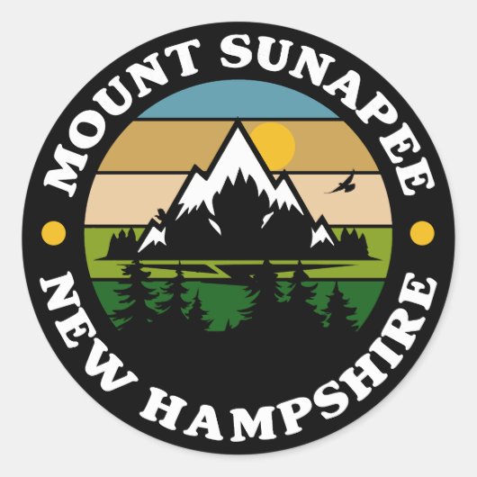 Mount Sunapee, New Hampshire Ronde Sticker (Voorkant)