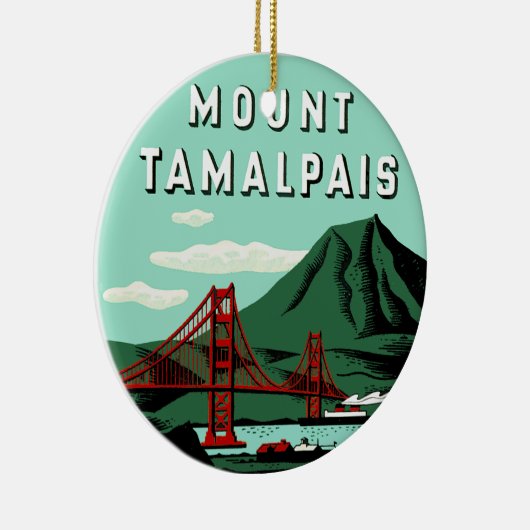 Mount Tamalpais Kerstversiering Keramisch Ornament (Rechts)