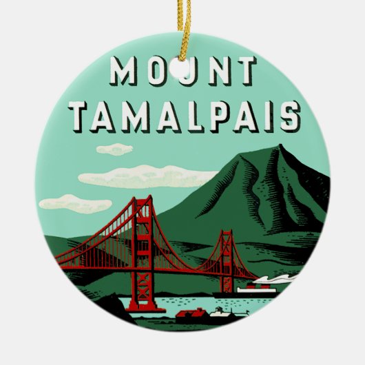 Mount Tamalpais Kerstversiering Keramisch Ornament (Voorkant)