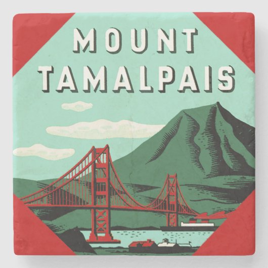 Mount Tamalpais Kerstversiering Stenen Onderzetter (Voorkant)