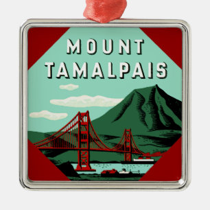 Mount Tamalpais Reisposter Metalen Ornament
