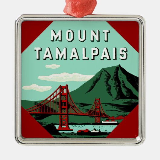 Mount Tamalpais Reisposter Metalen Ornament (Voorkant)